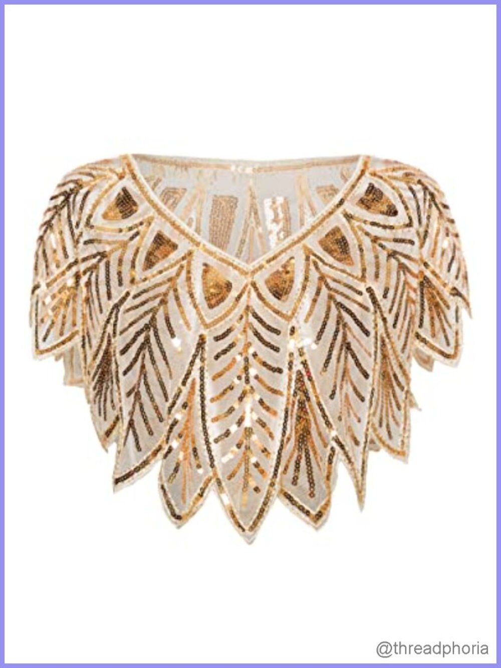 Sequin Beaded Shawl Cape 1920s Gatsby Bridal Evening Wrap